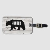 Black Bear Lodge Hunter Rustikale Custom Gepäckanhänger (Vorderseite (Horizontal))