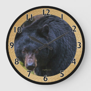 Black Bear Magesty Große Wanduhr