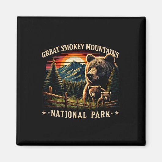 Black Bear Mother Great Smokey Mountains National  Magnet (Vorne)