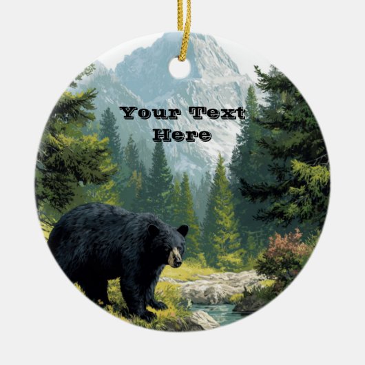 Black Bear Nature Keramik Ornament (Vorne)