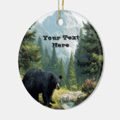 Black Bear Nature  Keramik Ornament (Links)