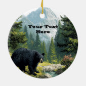 Black Bear Nature Keramik Ornament (Hinten)