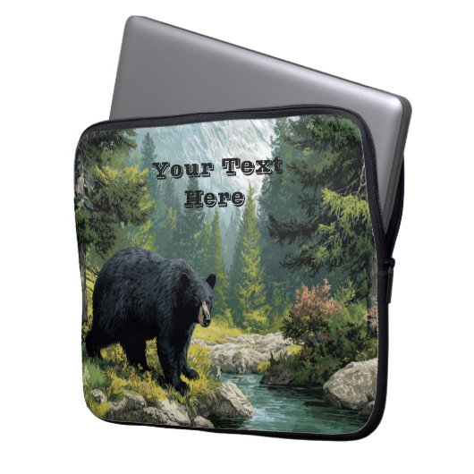 Black Bear Nature  Laptopschutzhülle (Vorderseite Links)