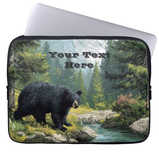Black Bear Nature  Laptopschutzhülle (Vorderseite)
