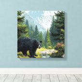 Black Bear Nature Leinwanddruck (Insitu (Holzboden))