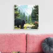 Black Bear Nature Leinwanddruck (Insitu (Wohnzimmer))