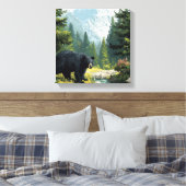 Black Bear Nature Leinwanddruck (Insitu (Schlafzimmer))