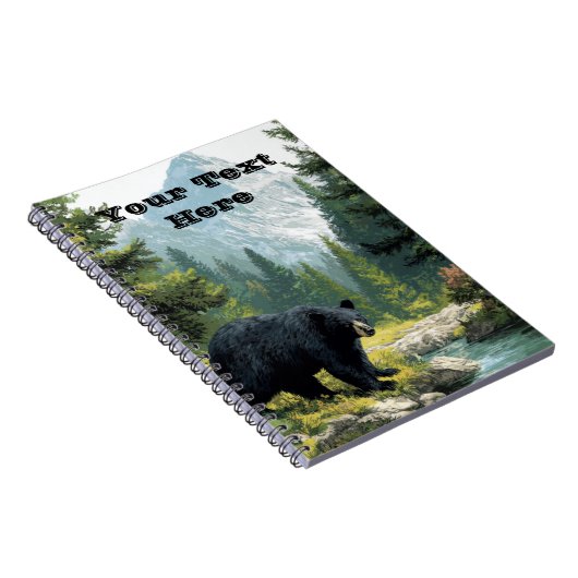 Black Bear Nature Notizblock (Rechte Seite)