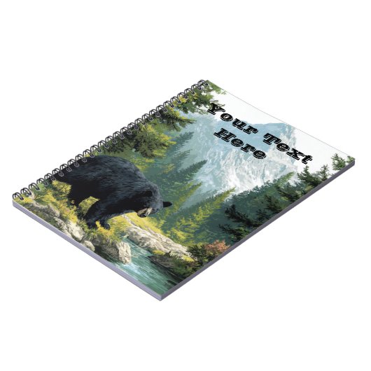 Black Bear Nature  Notizblock (Linke Seite)