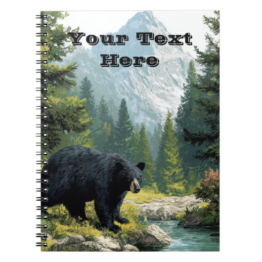 Black Bear Nature Notizblock (Vorderseite)