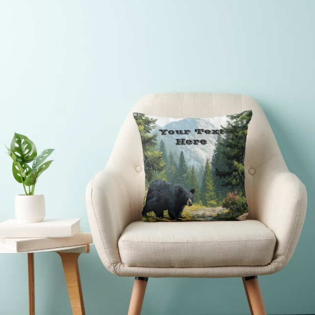 Black Bear Nature Pillow Kissen (Stuhl )