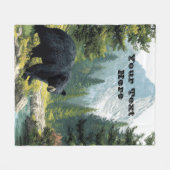 Black Bear Nature Throw Blanket Fleecedecke (Vorderseite (Horizontal))