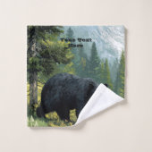 Black Bear Nature Towel Set Personalize It  (Waschlappen)