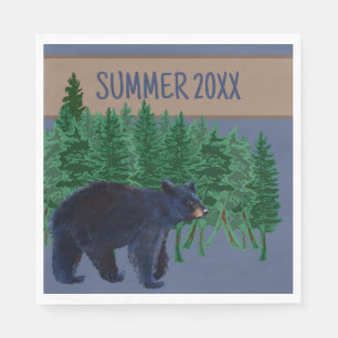 Black Bear Paper Napkin Serviette