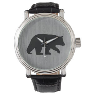 Black Bear Silhouette Armbanduhr