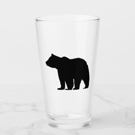 Black Bear Silhouette Glas (Vorderseite)