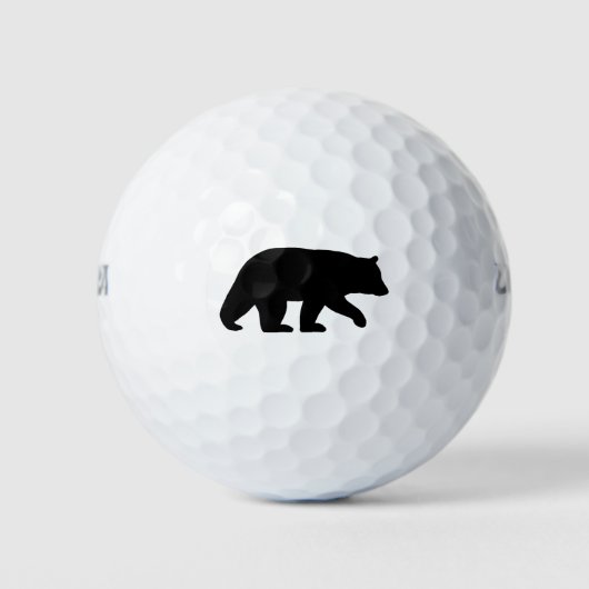 Black Bear Silhouette Golfball (Vorderseite)