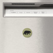 Black Bear Silhouette Magnet (In Situ (Geschirrspüler))