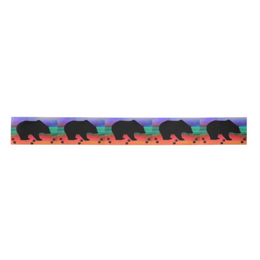 Black Bear Silhouette Satinband (Vorderseite)