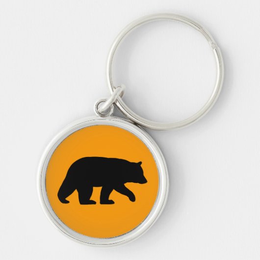 Black Bear Silhouette Schlüsselanhänger (Vorne)