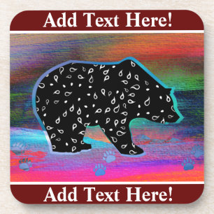 Black Bear Spirit Northern Light Colors Getränk C Getränkeuntersetzer