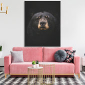 BLACK BEAR Stretched Canvas Print Leinwanddruck (Insitu (Wohnzimmer))