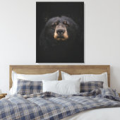 BLACK BEAR Stretched Canvas Print Leinwanddruck (Insitu (Schlafzimmer))