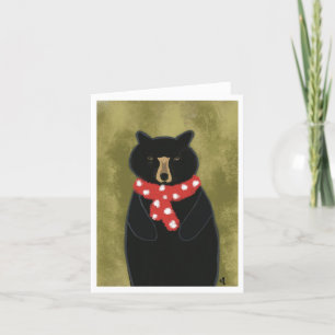 Black Bear Weihnachtskarte Feiertagskarte