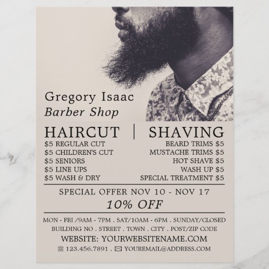 Black Beard Model, Männerwerbung Flyer (Vorne)