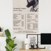 Black Beard Model, Men Barbers Price List Poster (Heimbüro)