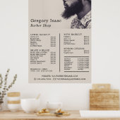 Black Beard Model, Men Barbers Price List Poster (Küche)