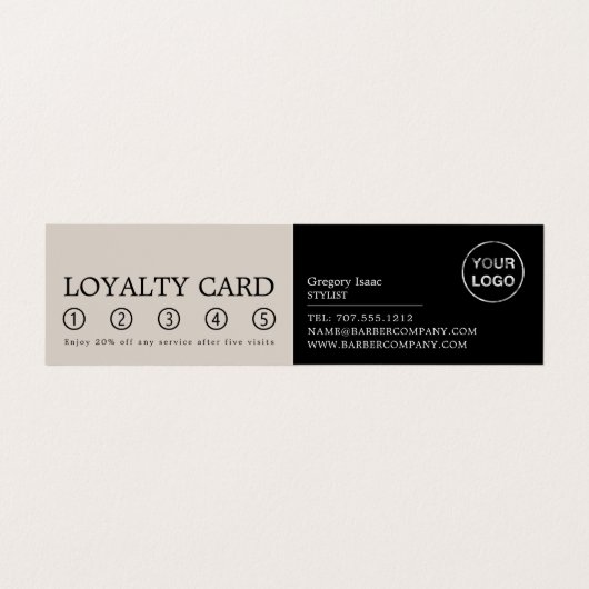 Black Beard Model, Men's Barbers, Loyalty Card, Visitenkarten (Innenseite Aufgefaltet)