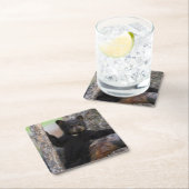 Black Bears Cub Lounging Rechteckiger Pappuntersetzer (Vor Ort)