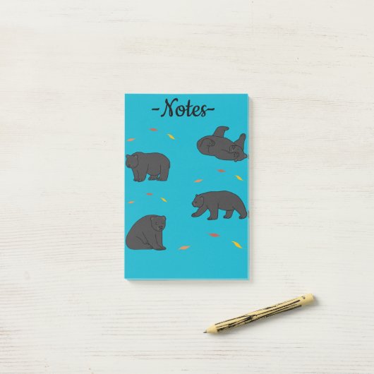 Black Bears Post-it Klebezettel (Auf Schreibtisch)