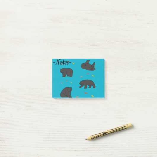 Black Bears Post-it Klebezettel (Auf Schreibtisch)