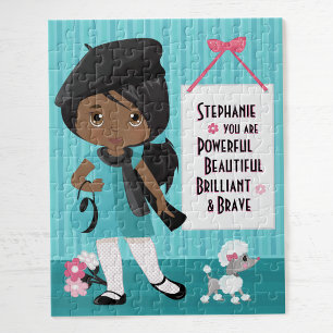 Black Beautiful und Brave Girl Jigsaw Puzzle