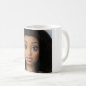 Black Beautiful Woman Doll Cartoon Picture Kaffeetasse (VorderseiteRechts)