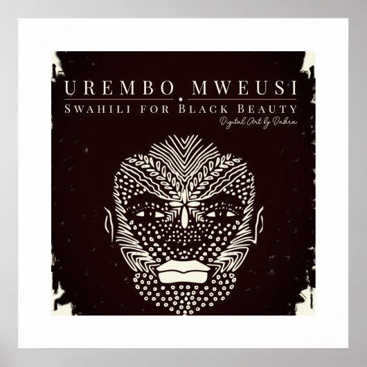 Black Beauty African Woman Tribal Face Markings Poster (Vorne)