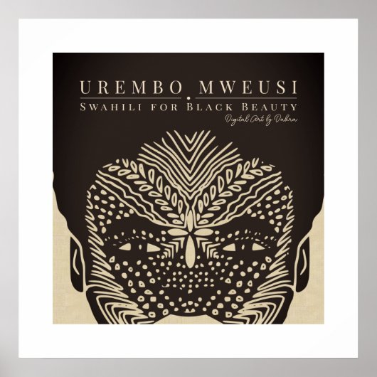 Black Beauty African Woman Tribal Face Markings Poster (Vorne)