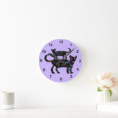 Black Beauty Cats Runde Wanduhr (Zuhause)
