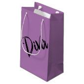 "Black Beauty Diva" kleine Geschenktasche Geschenktüte (Rückseite Schrägansicht)
