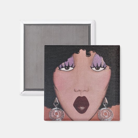 "Black Beauty Diva" Magnet (Vorderseite/Rückseite)