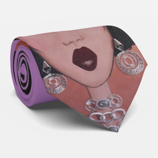 "Black Beauty Diva" NECK TIE Krawatte (Gerollt)