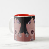 "Black Beauty Diva" Zweifarbige Tasse (Vorderseite Links)