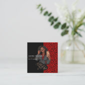 Black Beauty Fashion Business Card Quadratische Visitenkarte (Stehend Vorderseite)