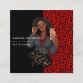 Black Beauty Fashion Business Card Quadratische Visitenkarte (Vorderseite)