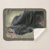 Black Beauty Friesian Horse - Blanket Sherpadecke (Vorderseite (Horizontal))