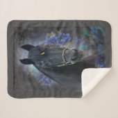 Black Beauty Friesian Horse - Blanket Sherpadecke (Vorderseite (Horizontal))