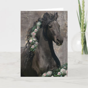 Black Beauty Friesian Horse - Grußkarte Dankeskarte