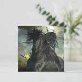 Black Beauty Friesian Horse - Grußkarte Einladung (Stehend Vorderseite)
